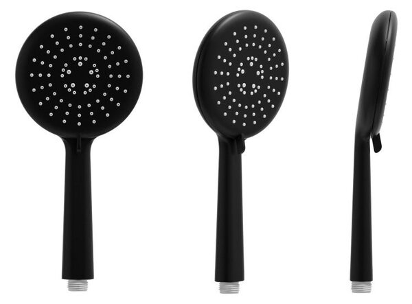 Erga Enza, sprchová souprava s termostatickou baterií a dešťovou hlavicí 20cm, černá matná, ERG-YKA-BP.ENZA20-BLK