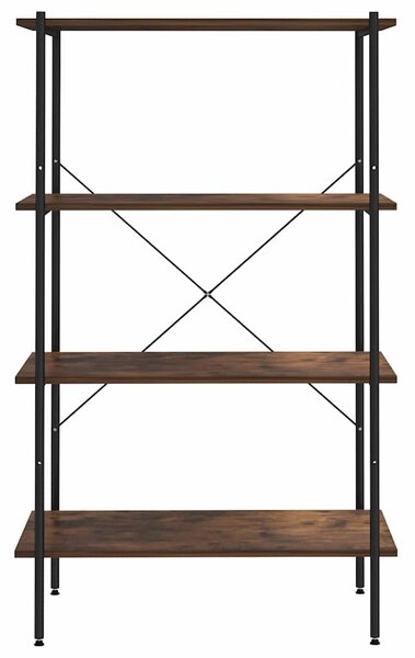 Policový regál se 4 policemi černý a přírodní 80 x 40 x 130 cm 336345