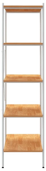 Policový regál s 5 policemi bílý a dub 80 x 40 x 163 cm 336350