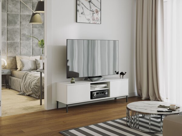 Tv stolek Quebec 2D (bílá matná). Akce -25%