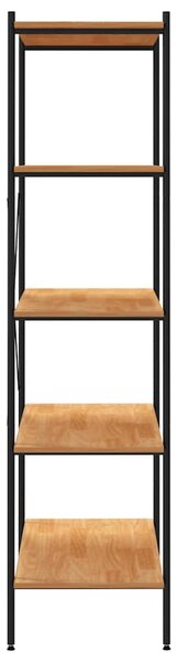 Policový regál s 5 policemi černý a dub 80 x 40 x 163 cm 336348