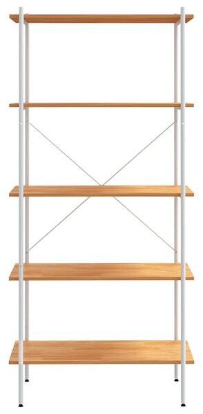 Policový regál s 5 policemi bílý a dub 80 x 40 x 163 cm 336350