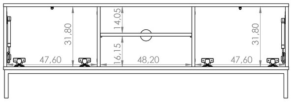Tv stolek Quebec 2D (černá matná). Akce -25%