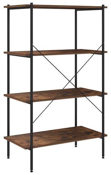 Policový regál se 4 policemi černý a přírodní 80 x 40 x 130 cm 336345