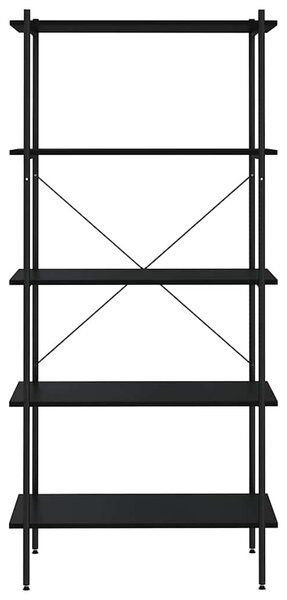Policový regál s 5 policemi černý 80 x 40 x 163 cm 336347