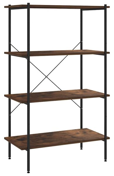 Policový regál se 4 policemi černý a přírodní 80 x 40 x 130 cm 336345