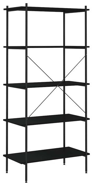 Policový regál s 5 policemi černý 80 x 40 x 163 cm 336347