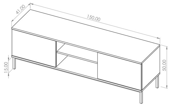 Tv stolek Quebec 2D (černá matná). Akce -25%