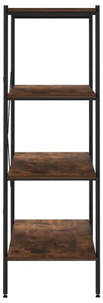 Policový regál se 4 policemi černý a přírodní 80 x 40 x 130 cm 336345