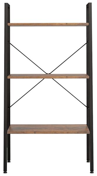 3patrová stojící police tmavě hnědá a černá 56 x 35 x 108 cm 336362