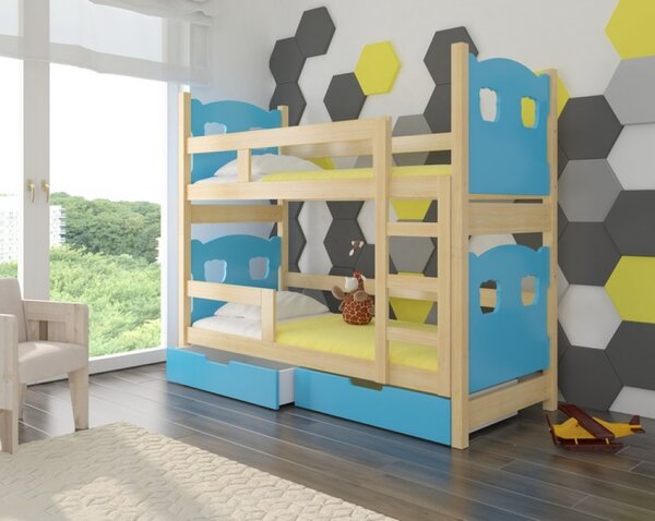 Dětská patrová postel TARABA modrá