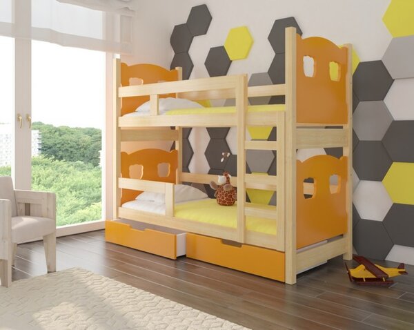 Dětská patrová postel TARABA oranžová
