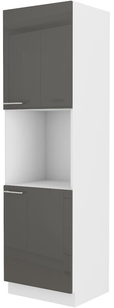 Potravinová kuchyňská skříňka na troubu Lavera 60 DP 210 2F (bílá + lesk šedý). Vlastní profesionální přeprava až k Vám domů 1032431