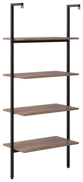 4patrová opěrná police tmavě hnědá a černá 64 x 35 x 152,5 cm 336383