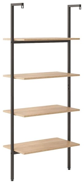 4patrová opěrná police světle hnědá a černá 64 x 35 x 152,5 cm 336382