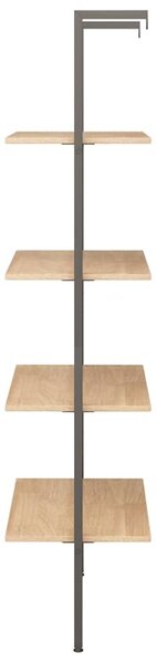 4patrová opěrná police světle hnědá a černá 64 x 35 x 152,5 cm 336382