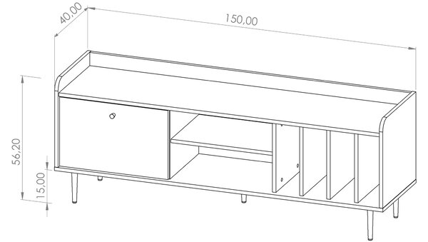 Tv stolek Vasecta RTV150 (dub brandy castello). Akce -27%