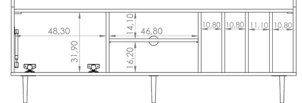 Tv stolek Vasecta RTV150 (dub brandy castello). Akce -27%