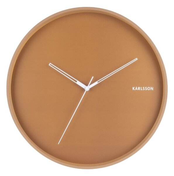 Karamelově hnědé nástěnné hodiny Karlsson Hue, ø 40 cm