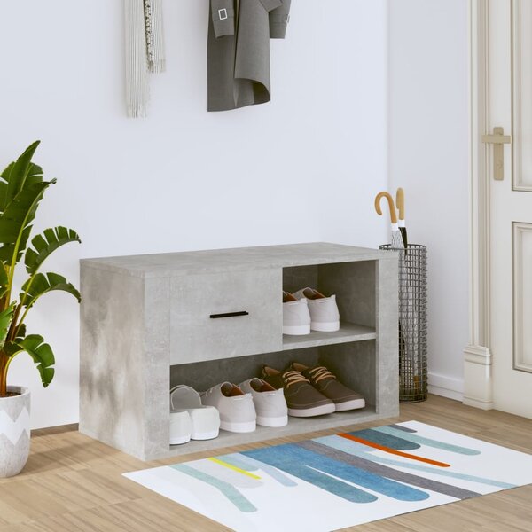 Botník betonově šedý 80 x 35 x 45 cm kompozitní dřevo