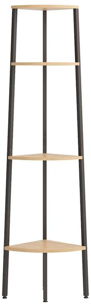 4patrová rohová police světle hnědá a černá 45,5 x 31,5 x 150 cm 336391
