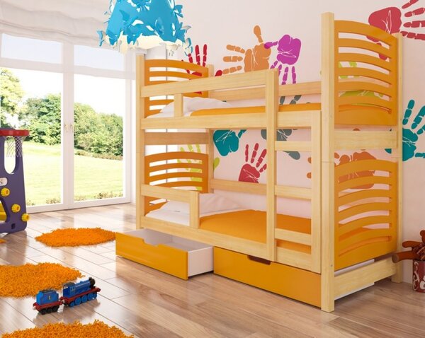 Dětská patrová postel TUNA oranžová