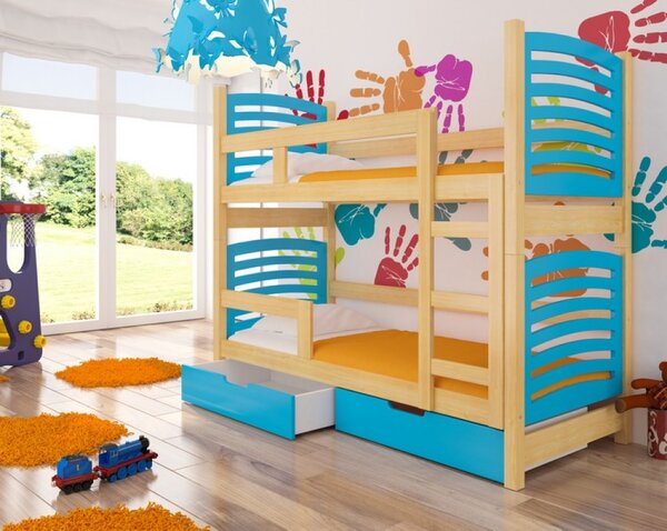 Dětská patrová postel TUNA modrá