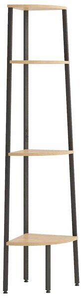 4patrová rohová police světle hnědá a černá 45,5 x 31,5 x 150 cm 336391