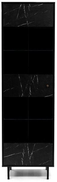 Vitrína Verona WIT60 (černá + černý mramor). 1051912