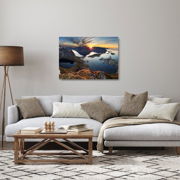 Skleněný obraz - Horská krajina, Norsko (70x50 cm)