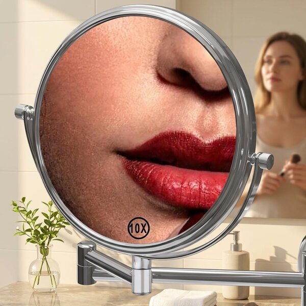 Mucola make-up zrcadlo 10x zvětšení kosmetické zrcadlo 20cm nástěnné zrcadlo koupelnové zrcadlo otočné koupelnové zrcadlo