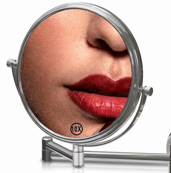 Mucola make-up zrcadlo 10x zvětšení kosmetické zrcadlo 20cm nástěnné zrcadlo koupelnové zrcadlo otočné koupelnové zrcadlo