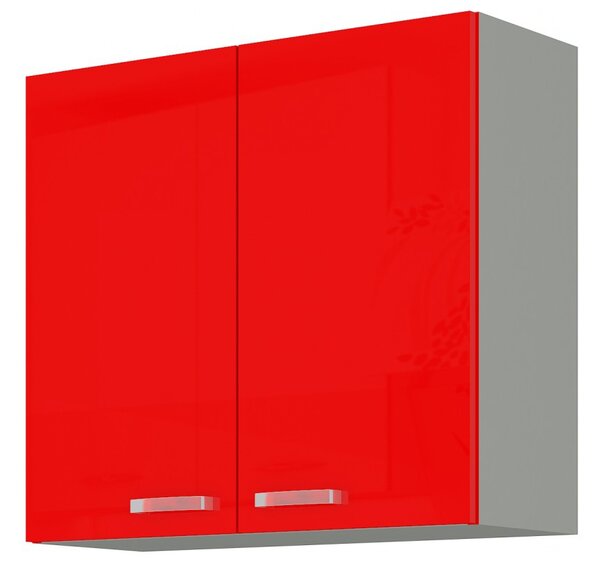 Horní kuchyňská skříňka Roslyn 80 G 72 2F (červená + šedá). Vlastní profesionální přeprava až k Vám domů 1032674