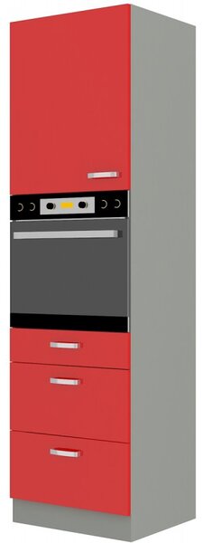 Potravinová kuchyňská skříňka na troubu Roslyn 60 DPS 210 3S 1F (červená + šedá). 1032682