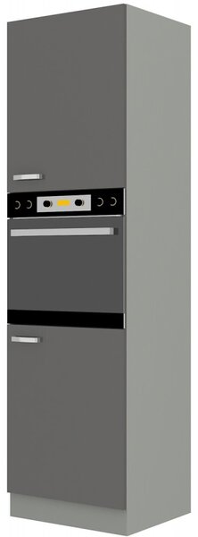 Potravinová kuchyňská skříňka na troubu Gonir 60 DP 210 2F (šedá + šedá). 1032719