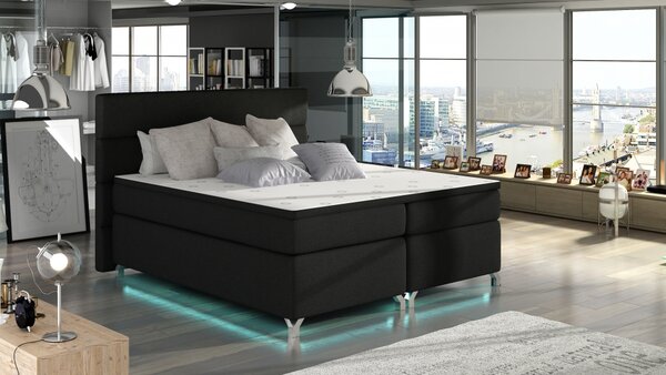 Kontinentální postel Boxspring MADEIRA černá 160x200cm