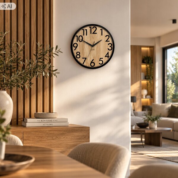 Nástěnné hodiny ModernClock hnědé 33 cm