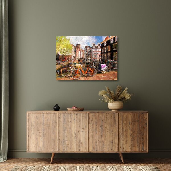 Skleněný obraz - Amsterdam, malba (70x50 cm)