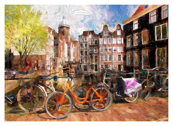 Skleněný obraz - Amsterdam, malba (70x50 cm)