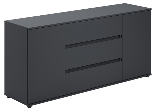 Home Collective Komoda s zásuvkami | moderní komoda do obývacího pokoje, ložnice a předsíně | 150 x 40 x 70 cm | 3 zásuvky a 2 dvířka | antracitová