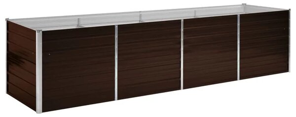 Zahradní vyvýšený záhon hnědý 320 x 80 x 77 cm pozinkovaná ocel