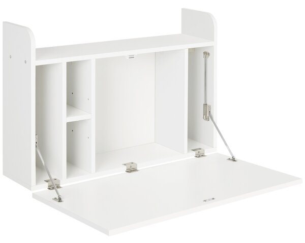 HOMCOM Závěsný skládací počítačový stůl se policí - 77 x 20 x 51 cm | Aosom