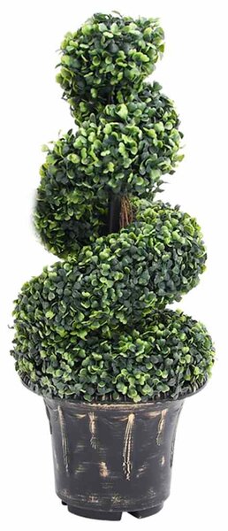Umělá zimostrázová spirála s květináčem zelená 89 cm 336506