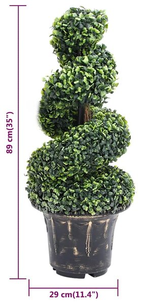 Umělá zimostrázová spirála s květináčem zelená 89 cm 336506