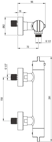 Deante sprchová baterie nastěnná s termostatem zlatá BCH_Z4BT