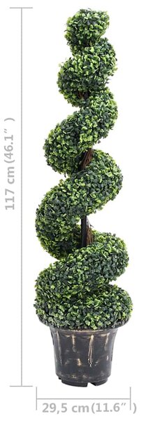 Umělá zimostrázová spirála s květináčem zelená 117 cm 336504
