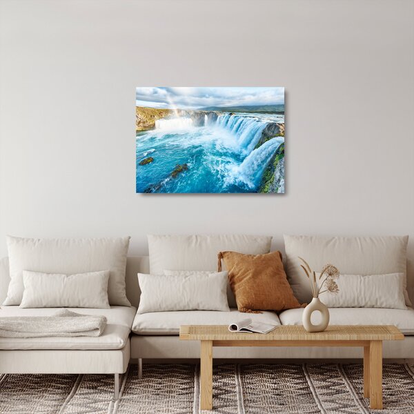 Skleněný obraz - Vodopád Godafoss (70x50 cm)