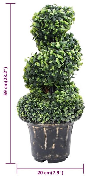 Umělá zimostrázová spirála s květináčem zelená 59 cm 336507