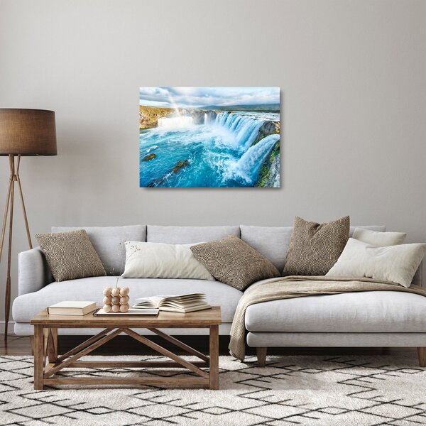 Skleněný obraz - Vodopád Godafoss (70x50 cm)
