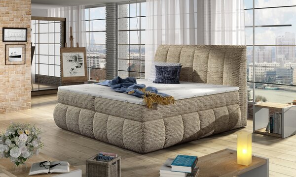 Kontinentální postel Boxspring RAVIOLI cappucino 160x200cm
